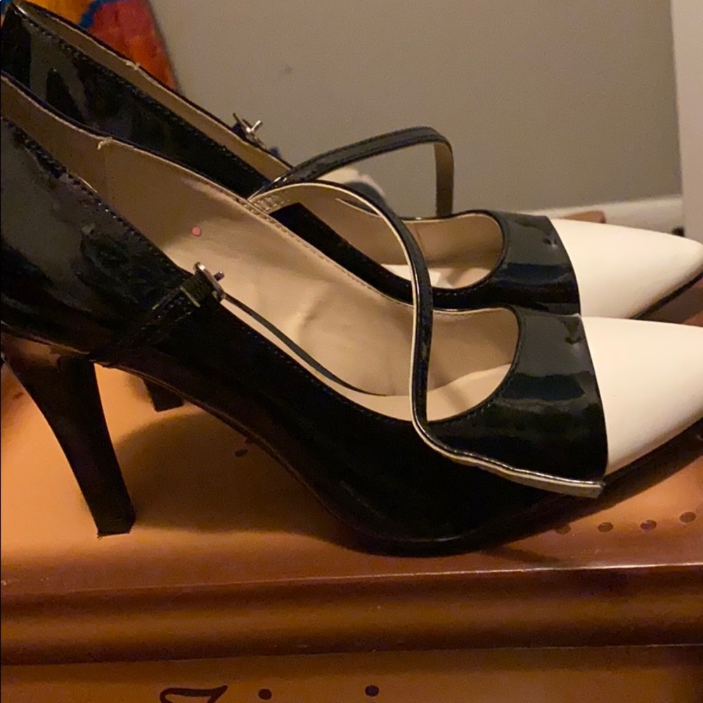 Black & white heels
